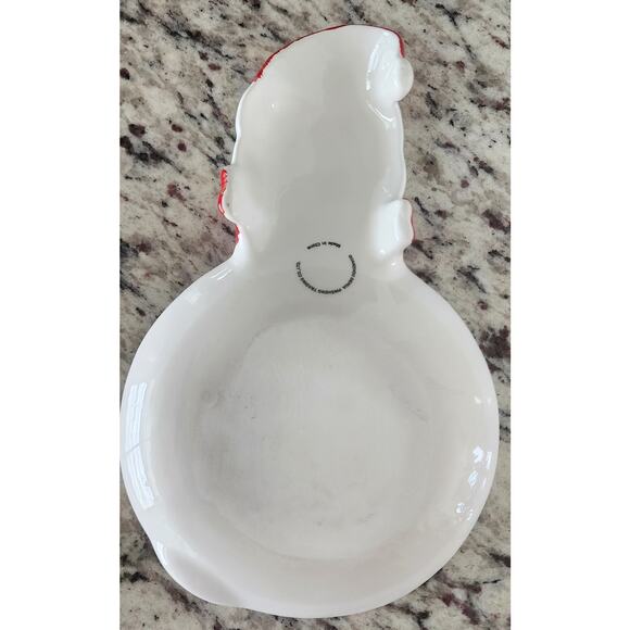 Adorable Snowman Spoon Rest Scarf Hat Heart Winter Holiday EUC - Picture 2 of 2